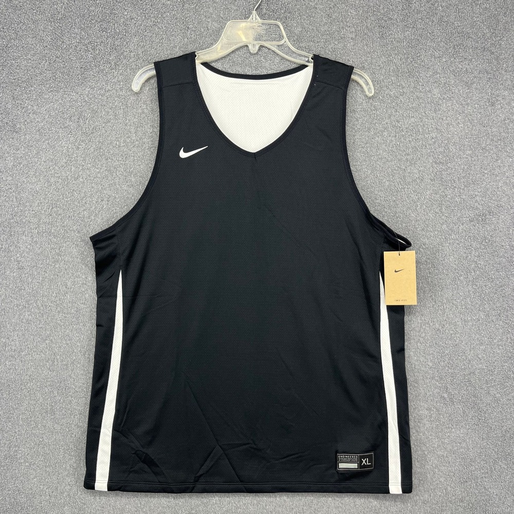 Nike Basketball Jersey Mens XL Black White Dri-FIT Athletic Reversible Tank Top